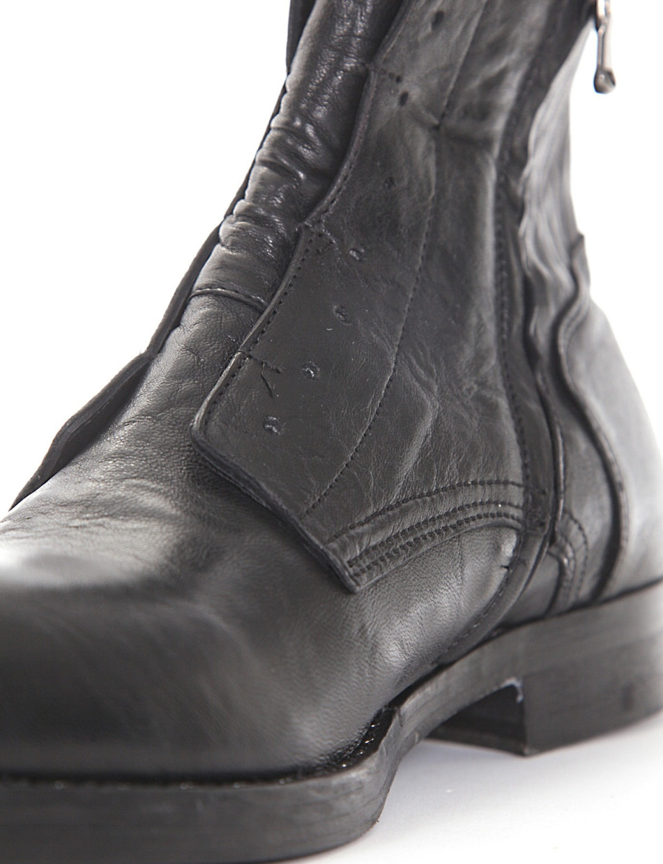 Combat boots heel 2 cm black leather