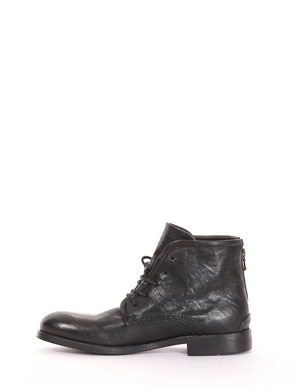 Combat boots heel 2 cm black leather