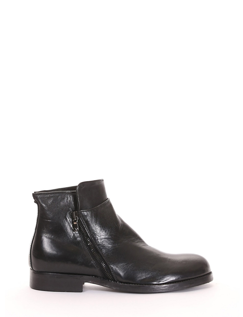 Ankle boots heel 2 cm black leather