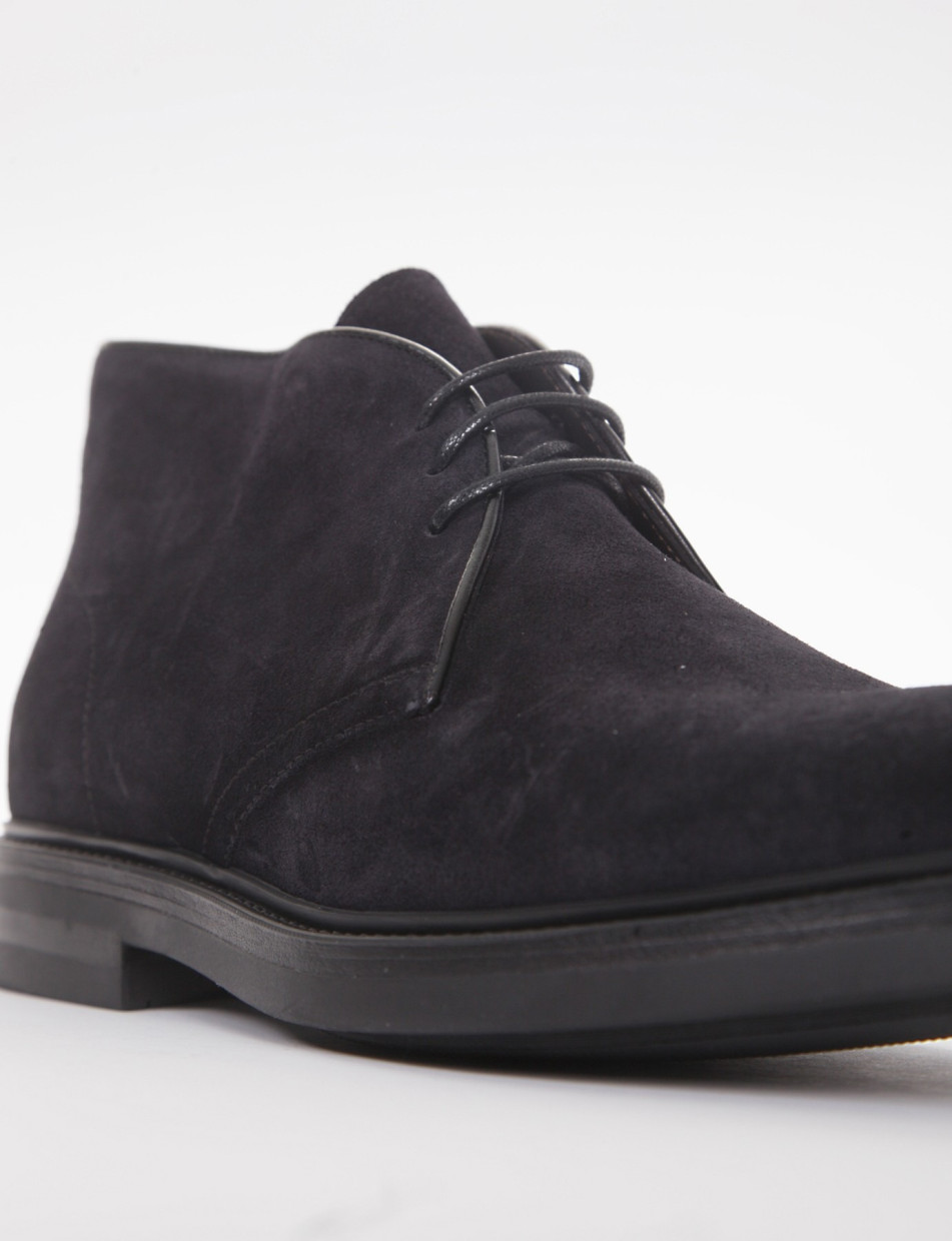 Desert boots heel 2 cm blu chamois