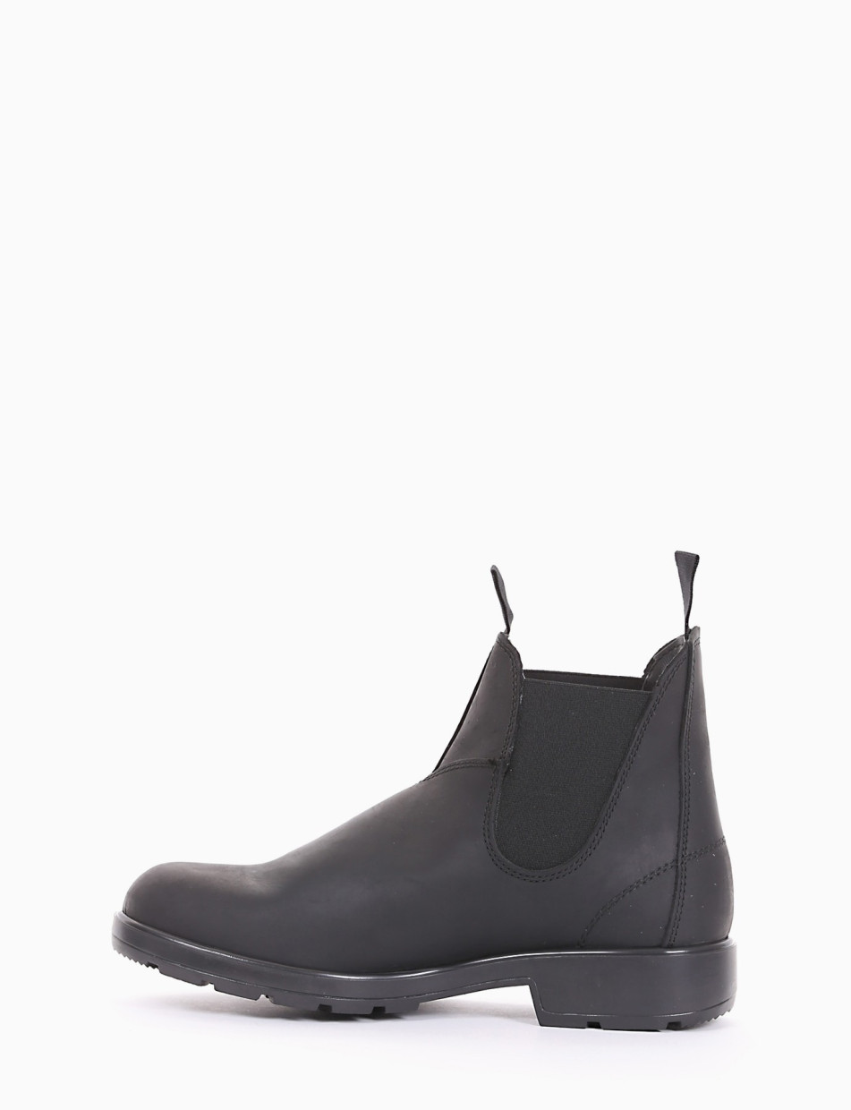 Ankle boots heel 2 cm black leather
