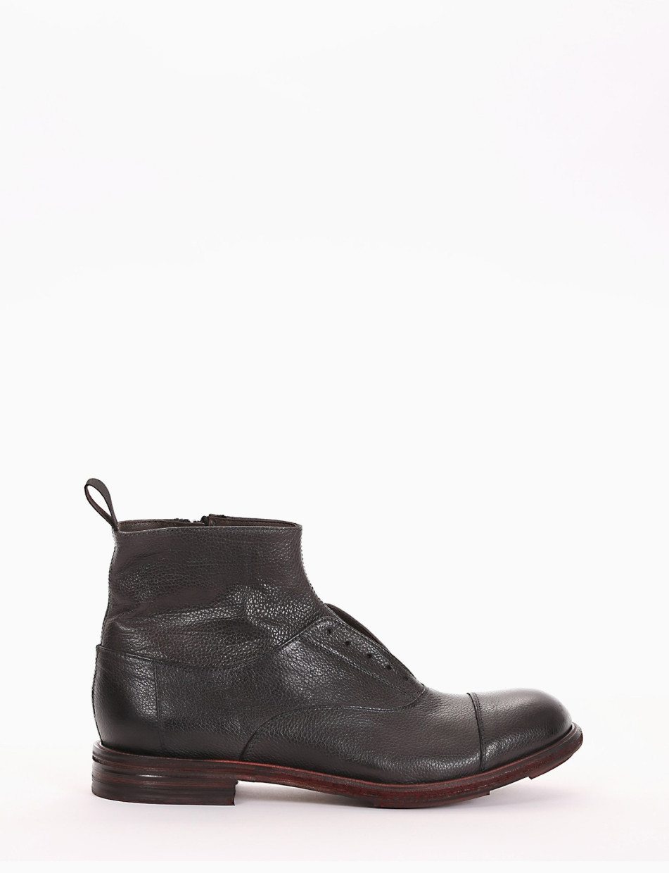 Ankle boots heel 2 cm black leather