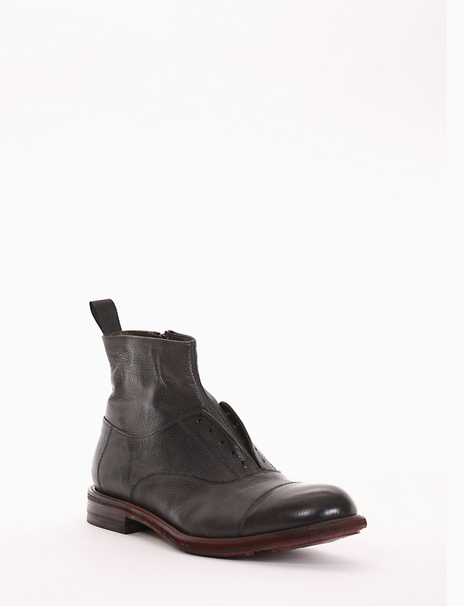 Ankle boots heel 2 cm black leather