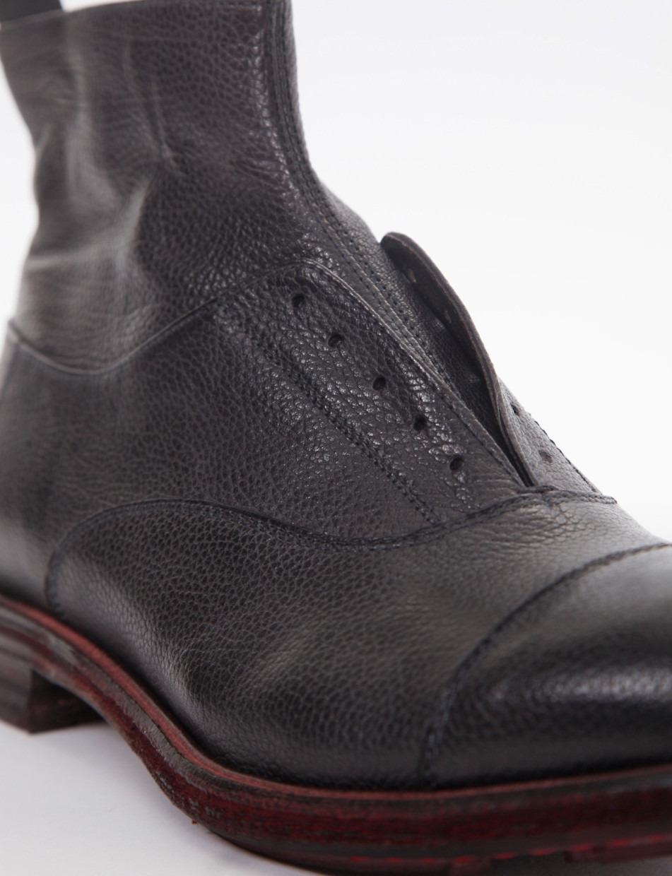 Ankle boots heel 2 cm black leather