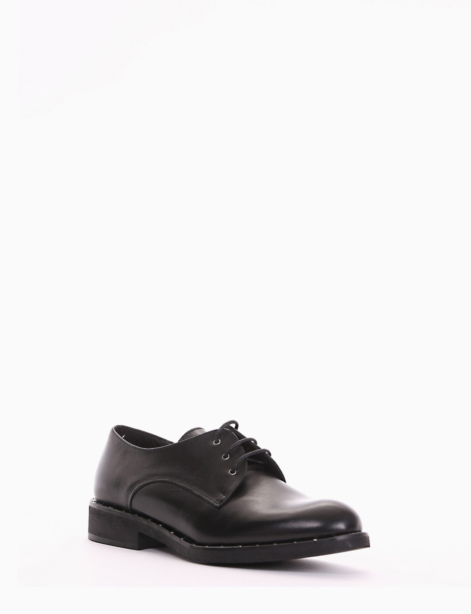 scarpa lacci tacco 1 cm nero