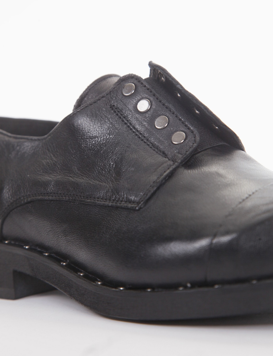 scarpa no lace tacco 1 cm nero