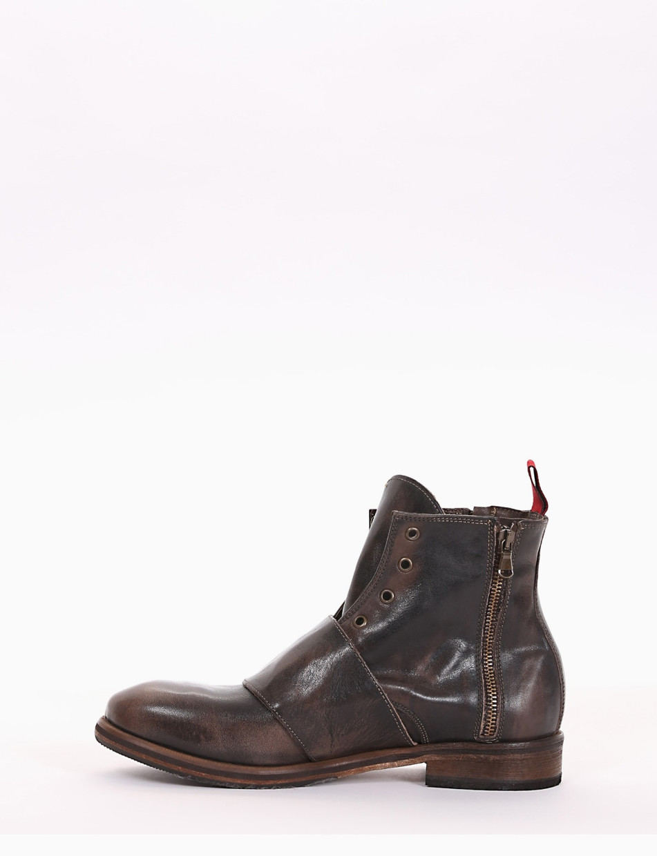 Ankle boots heel 2 cm dark brown leather