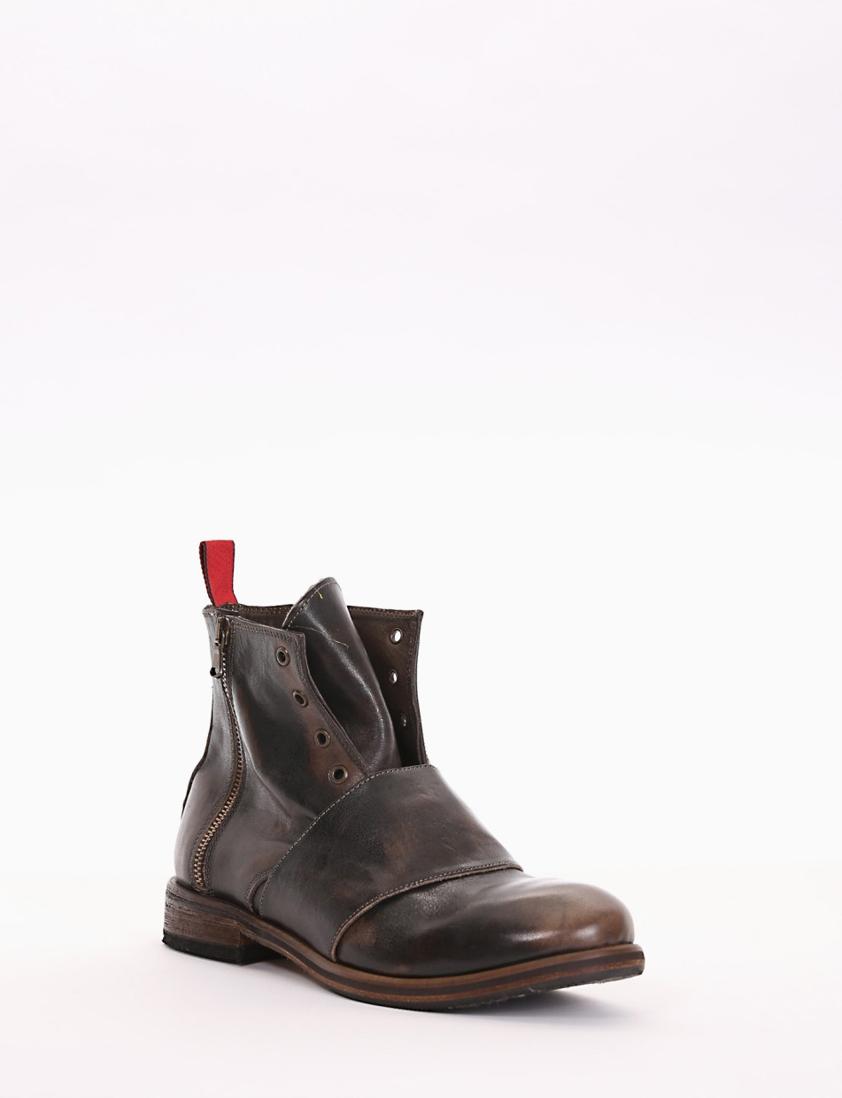 Ankle boots heel 2 cm dark brown leather