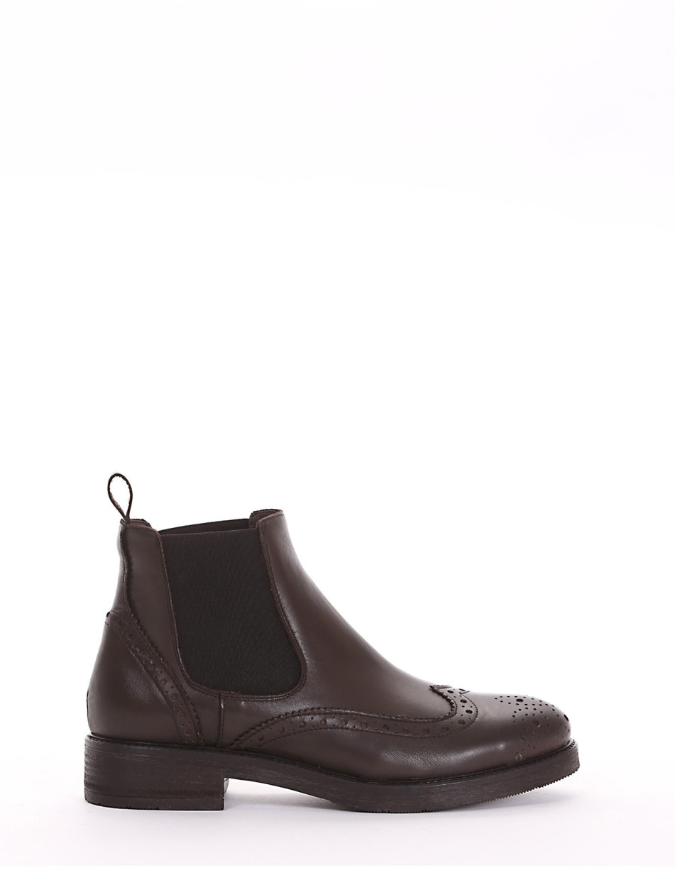 Low heel ankle boots heel 2 cm dark brown leather