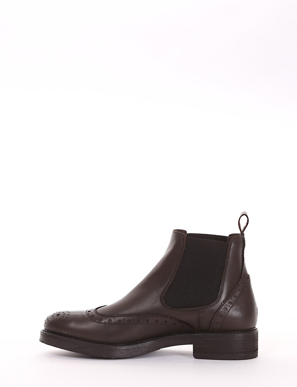 Low heel ankle boots heel 2 cm dark brown leather