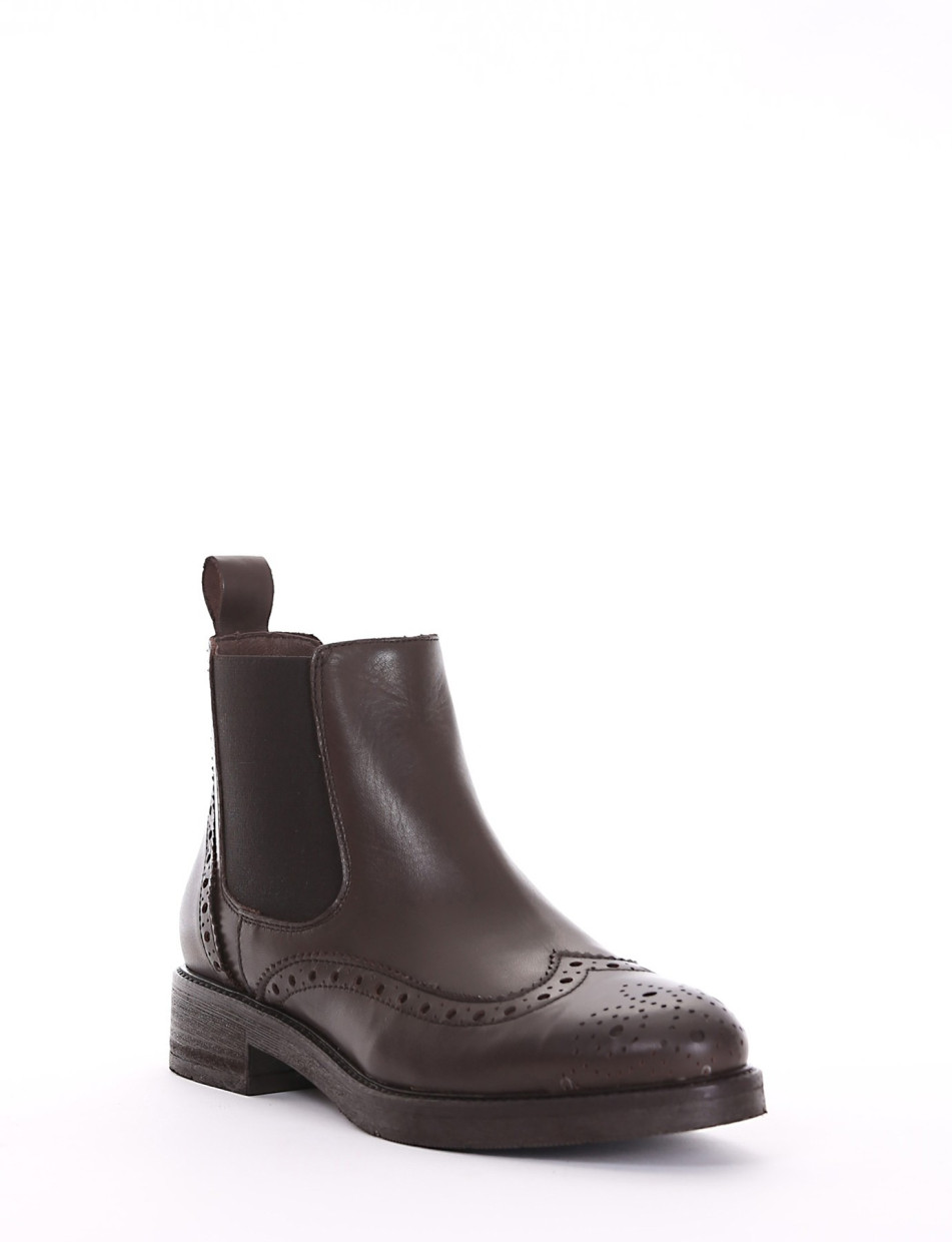 Low heel ankle boots heel 2 cm dark brown leather