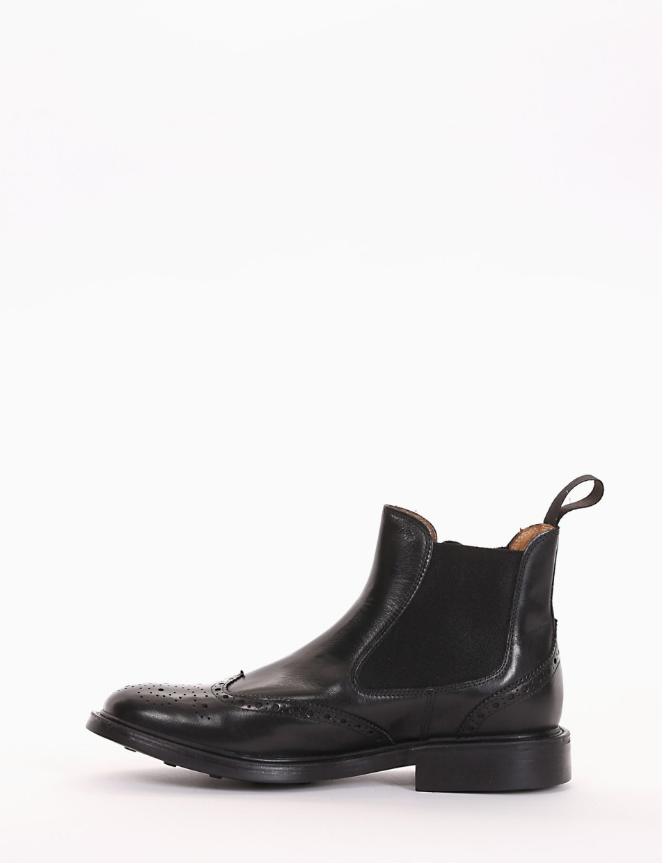 Ankle boots heel 2 cm black leather