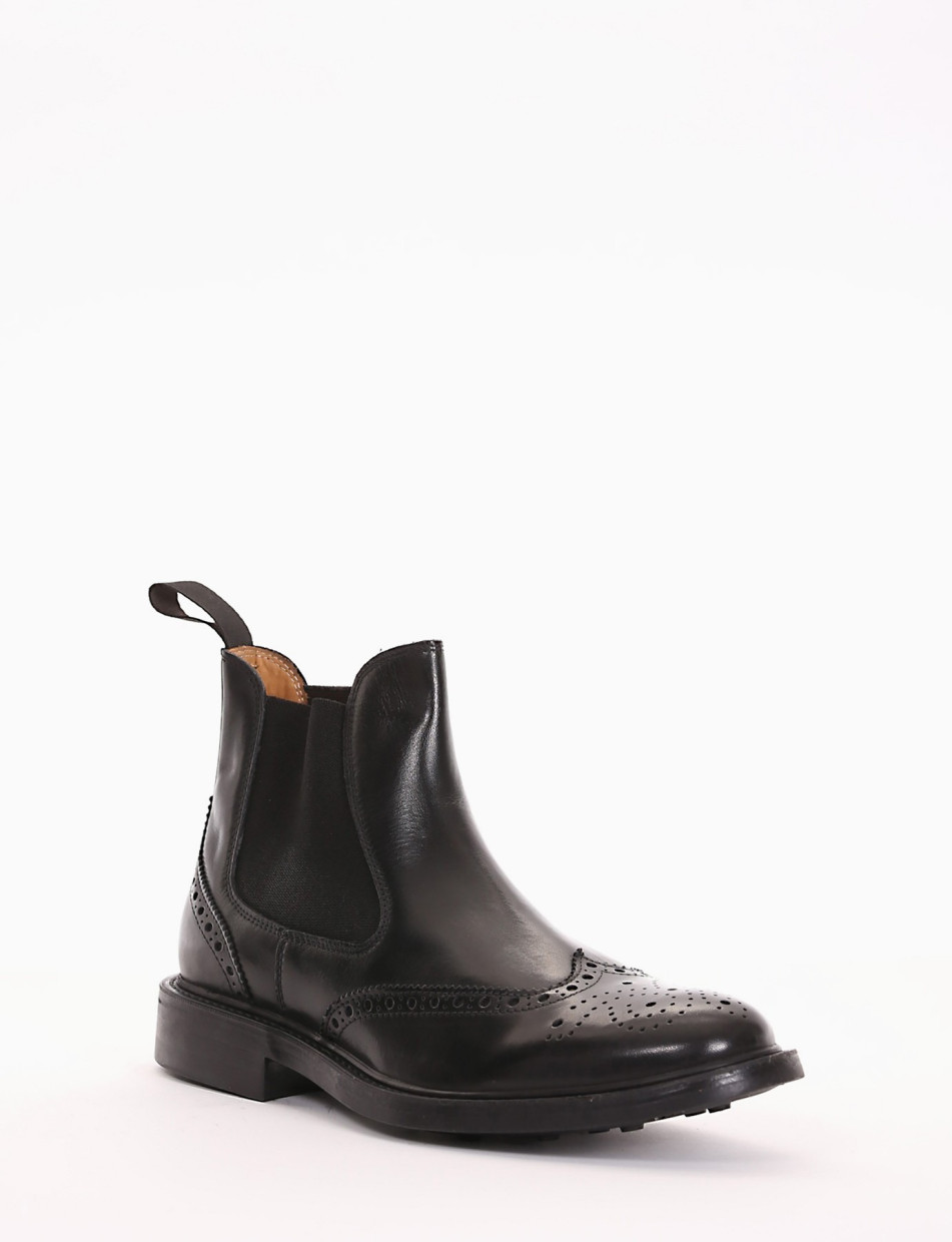 Ankle boots heel 2 cm black leather