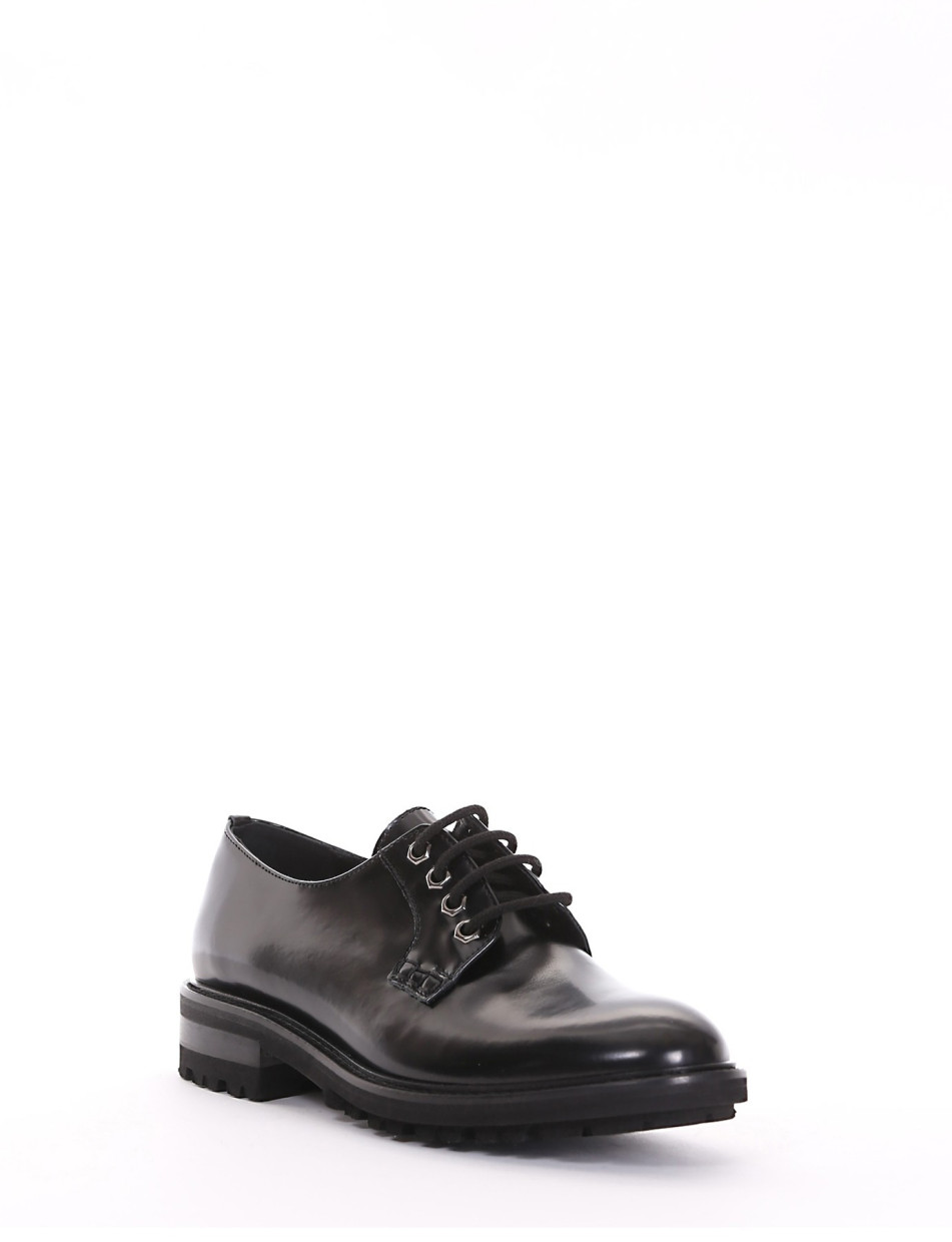 Lace-up shoes heel 2 cm black leather