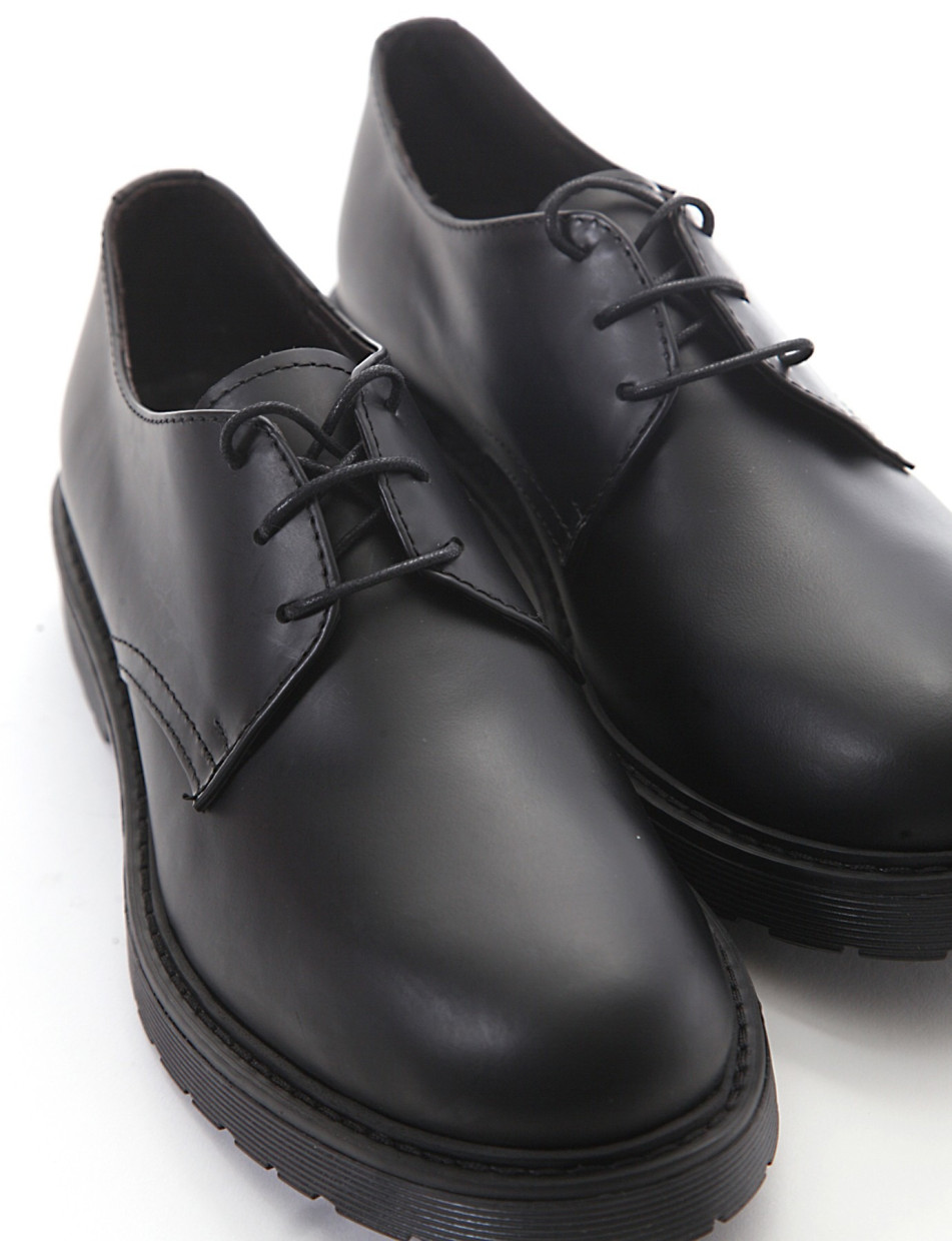 Lace-up shoes heel 2 cm black leather