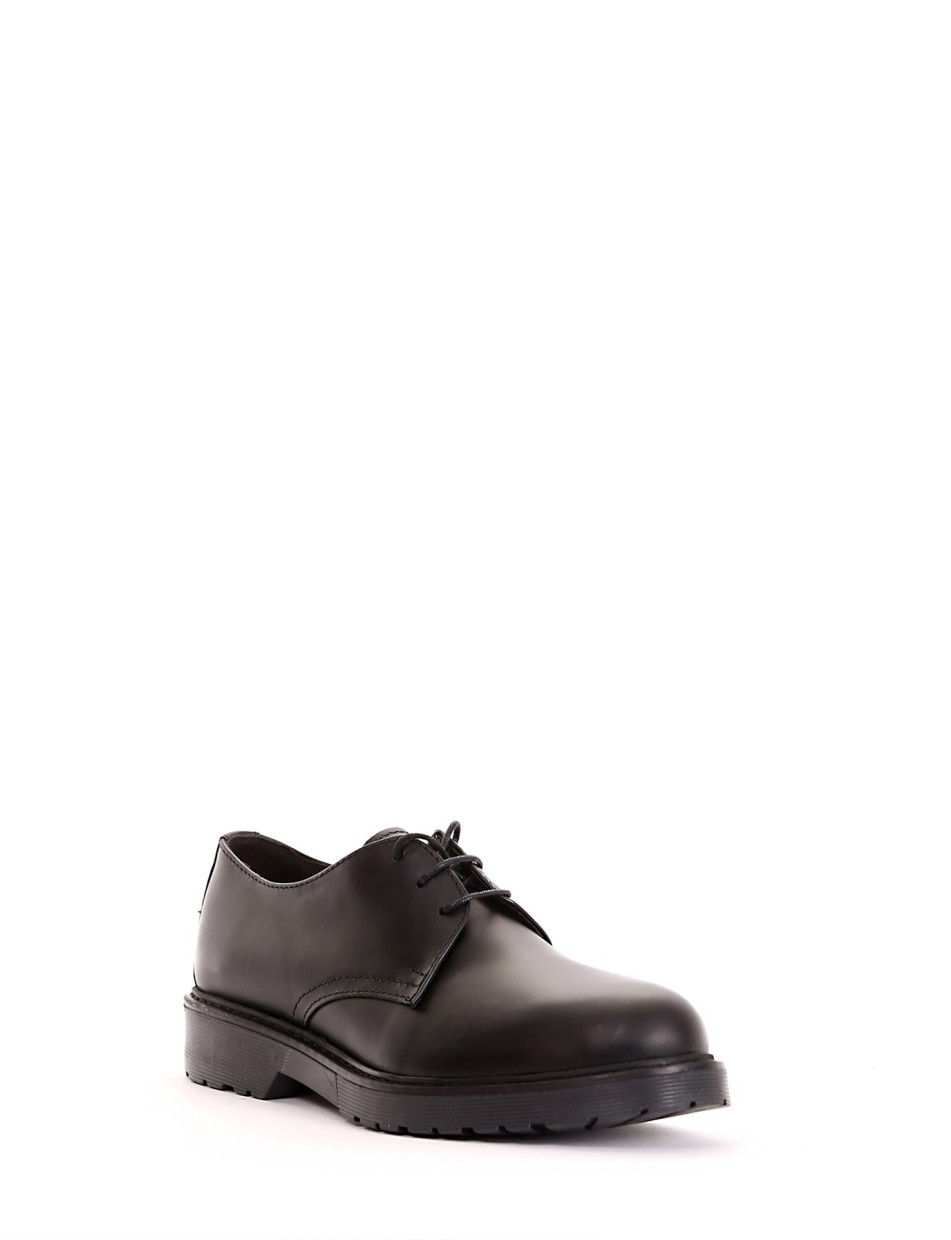 Lace-up shoes heel 2 cm black leather