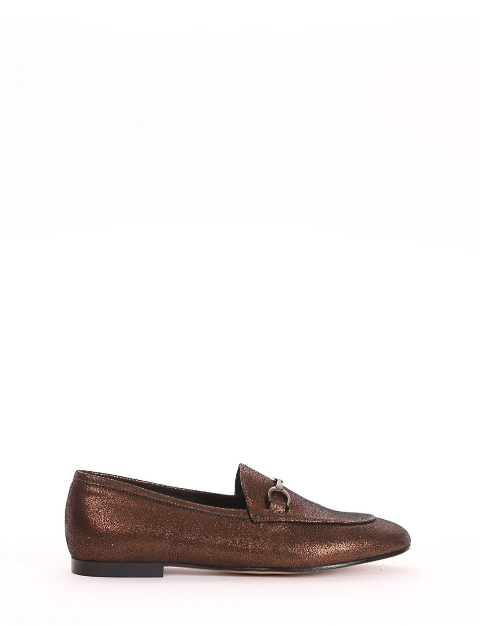 Loafers heel 1 cm bronze laminated