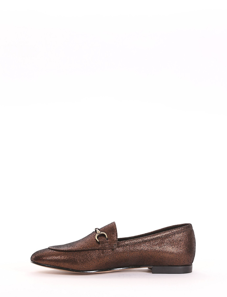 Loafers heel 1 cm bronze laminated
