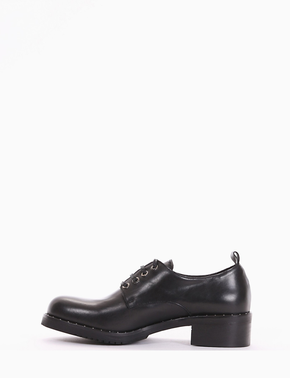 scarpa lacci tacco 3 cm nero