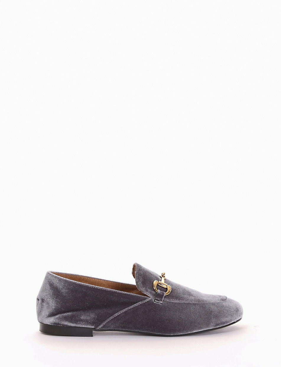 Loafers grey velvet