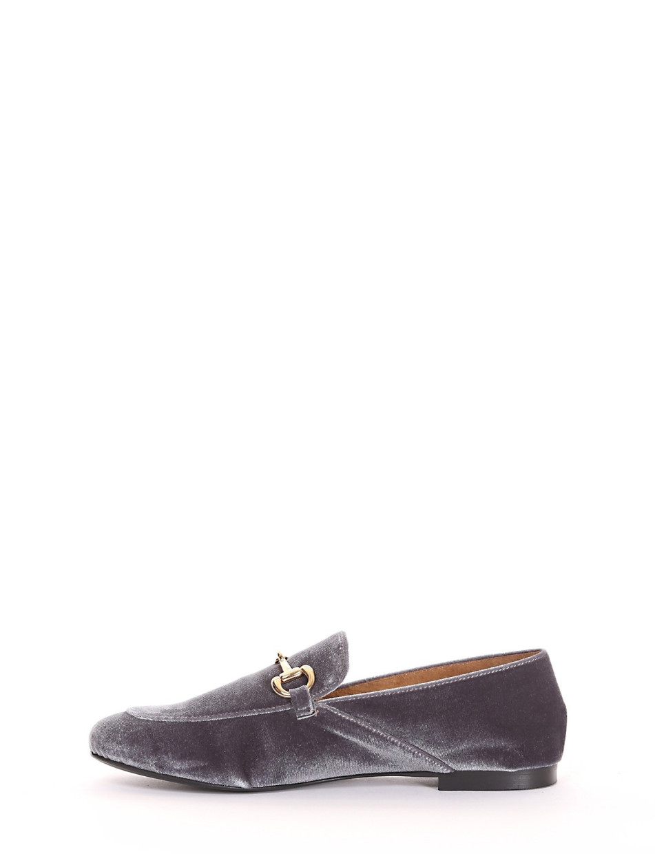 Loafers grey velvet