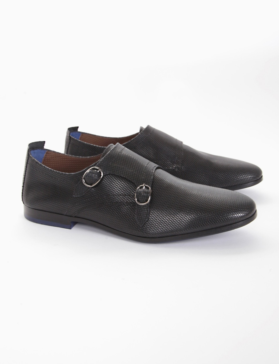 monk strap tacco 2 cm nero