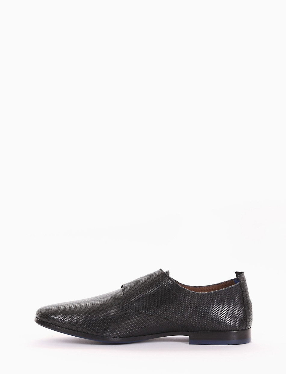 monk strap tacco 2 cm nero