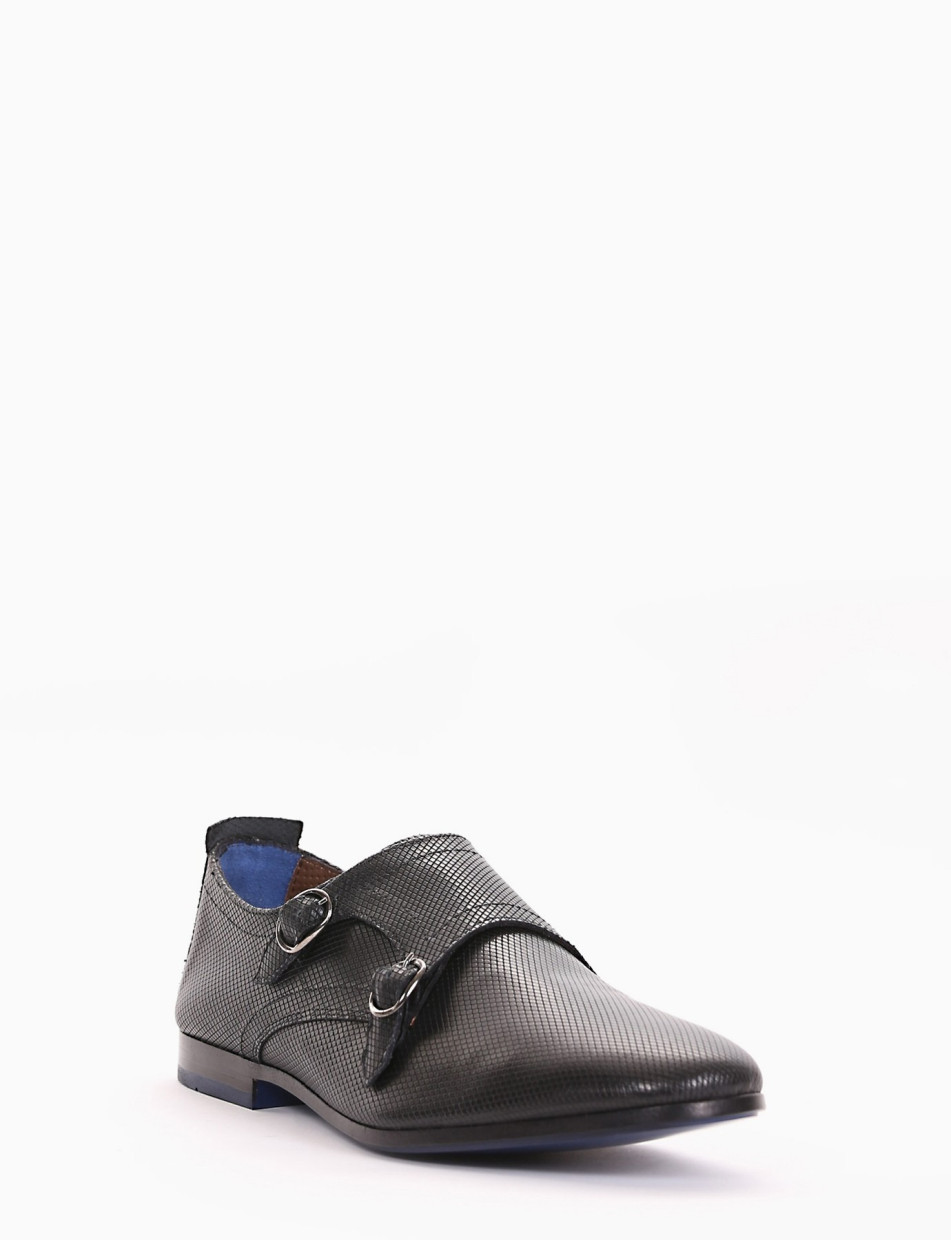 monk strap tacco 2 cm nero