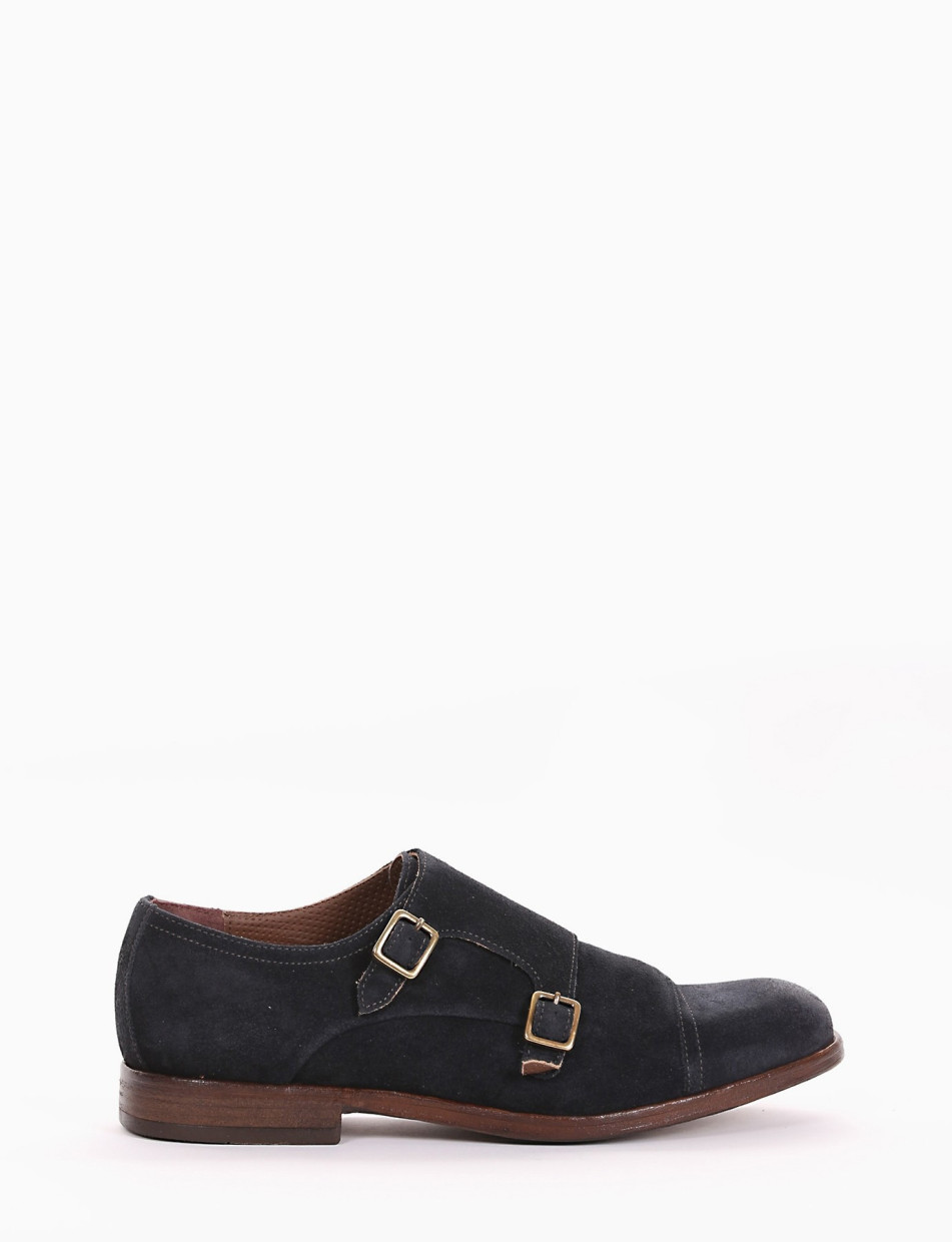 monk strap tacco 2 cm blu