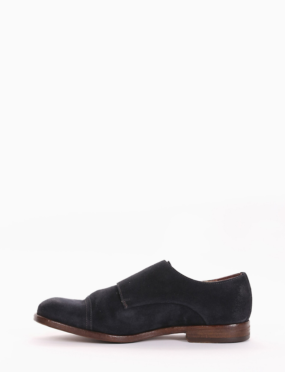 monk strap tacco 2 cm blu