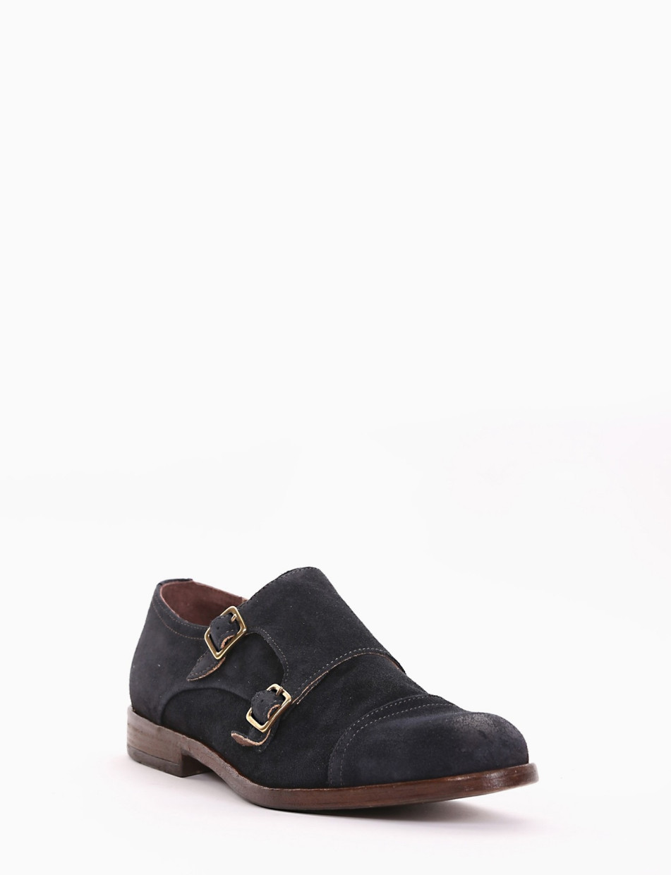 monk strap tacco 2 cm blu