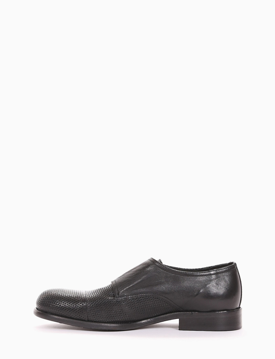 monk strap tacco 2 cm nero