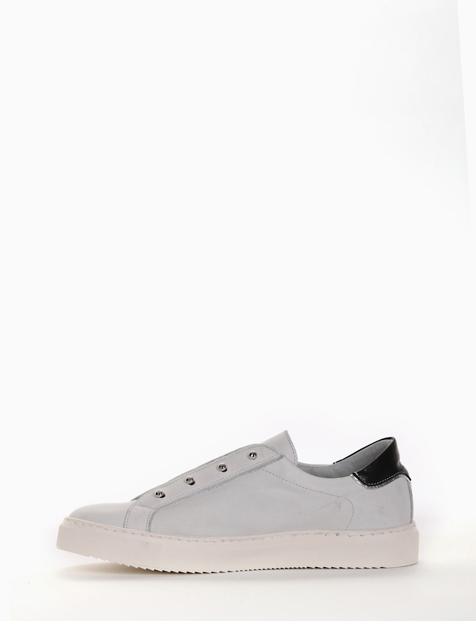 Sneakers heel 2 cm white leather