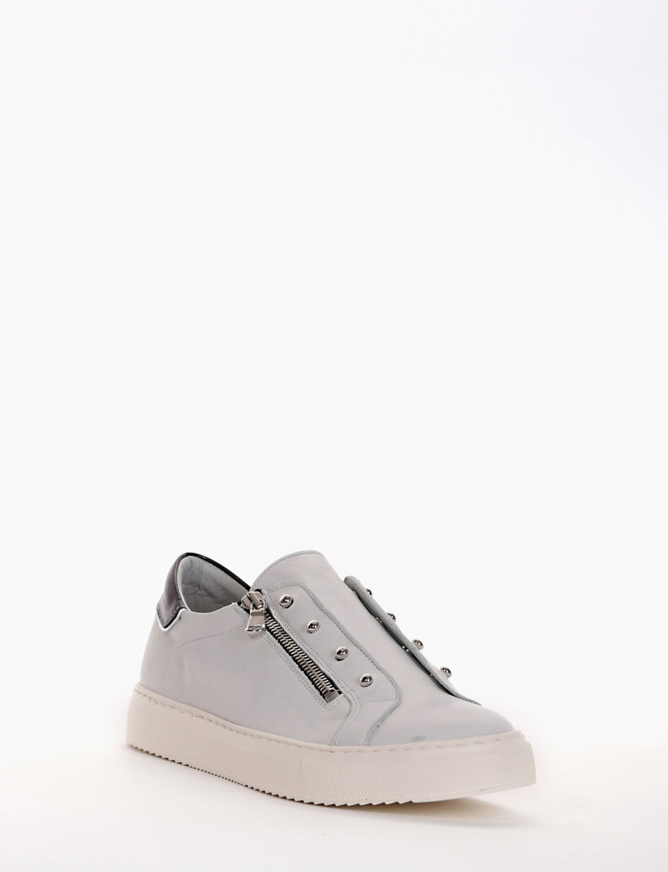 Sneakers heel 2 cm white leather