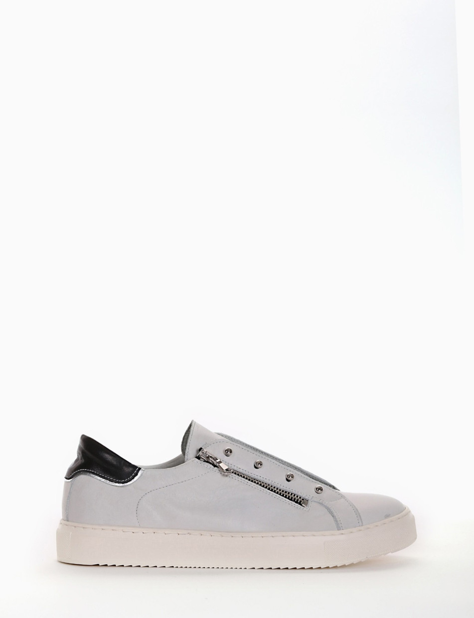 Sneakers heel 2 cm white leather