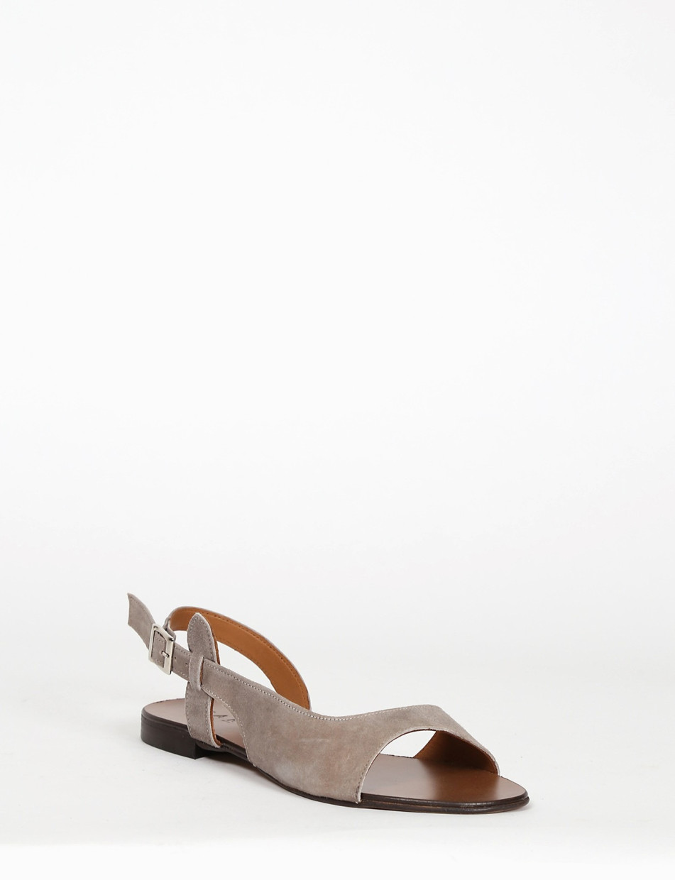 Low heel sandals heel 1 cm beige chamois