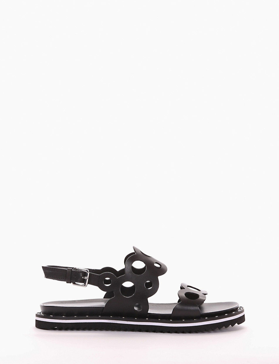 Wedge heels heel 2 cm black leather