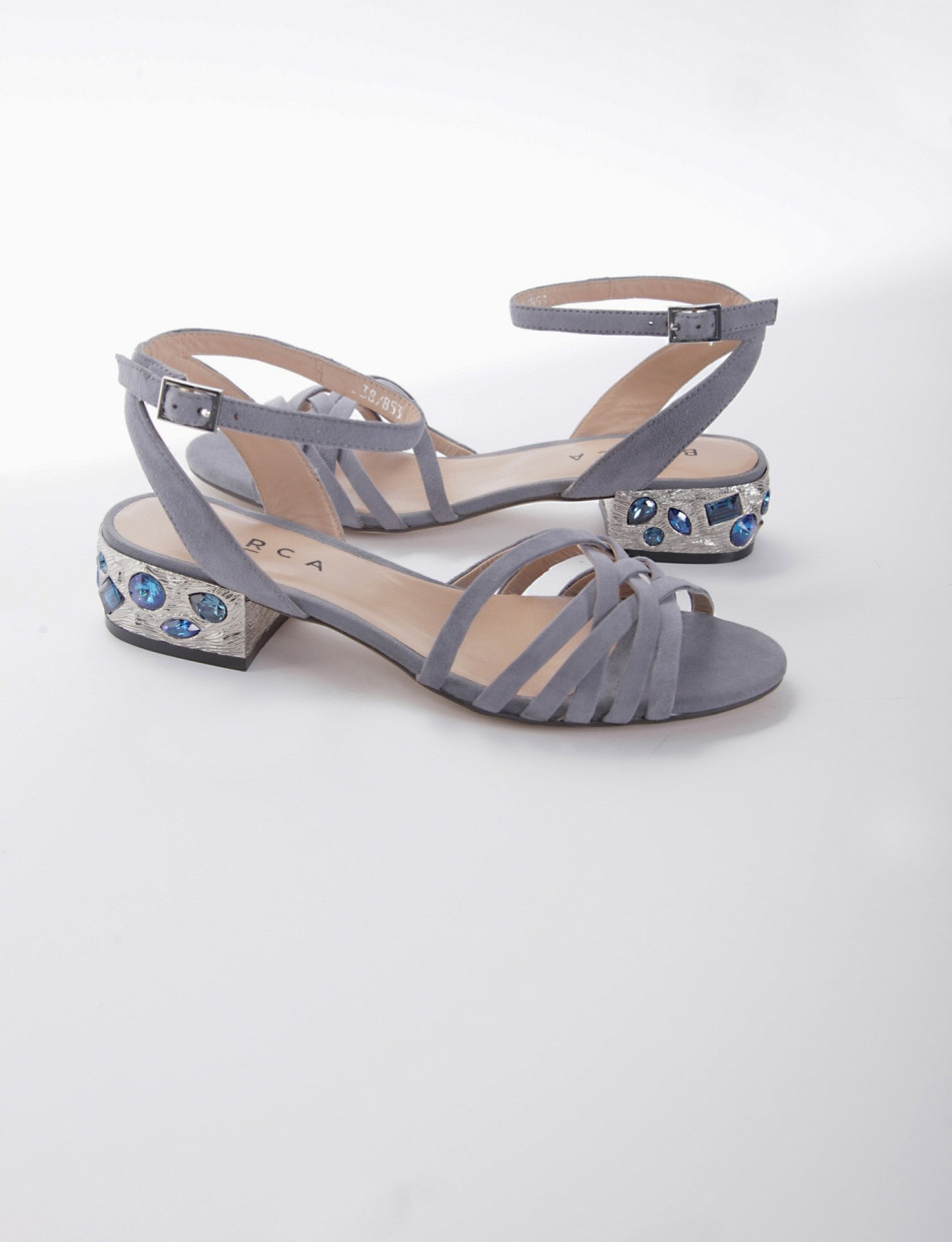 sandalo tacco 3 cm grigio Barca Stores