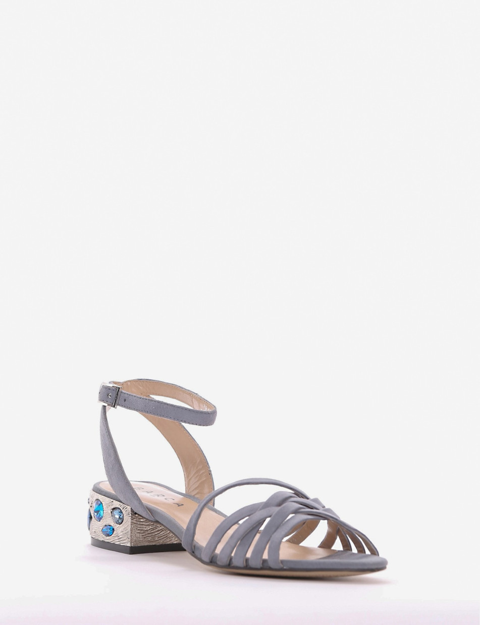 sandalo tacco 3 cm grigio