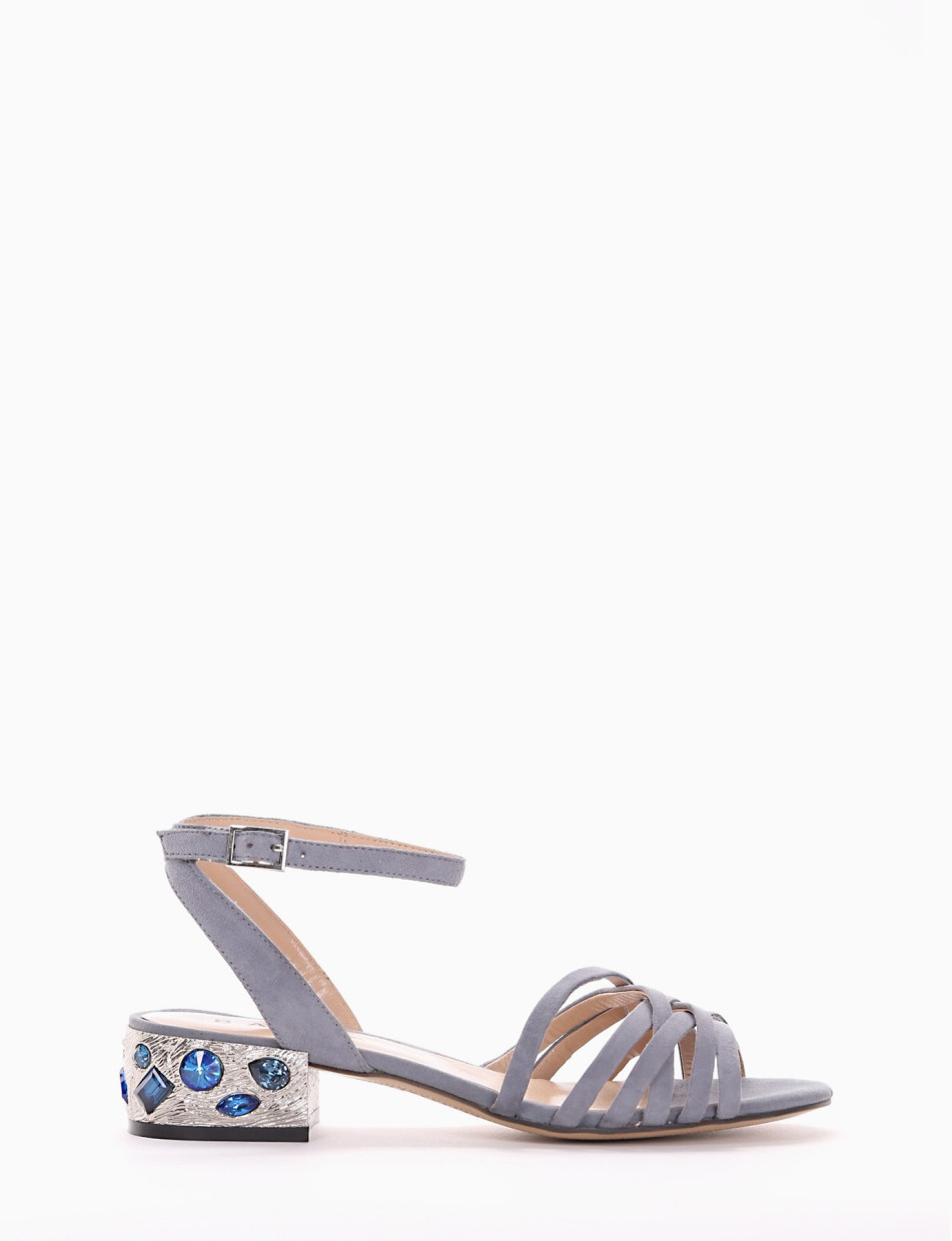 sandalo tacco 3 cm grigio