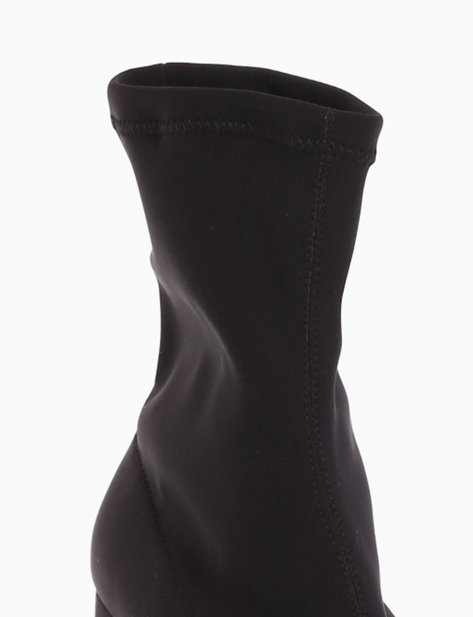 High heel ankle boots heel 5 cm black elastic