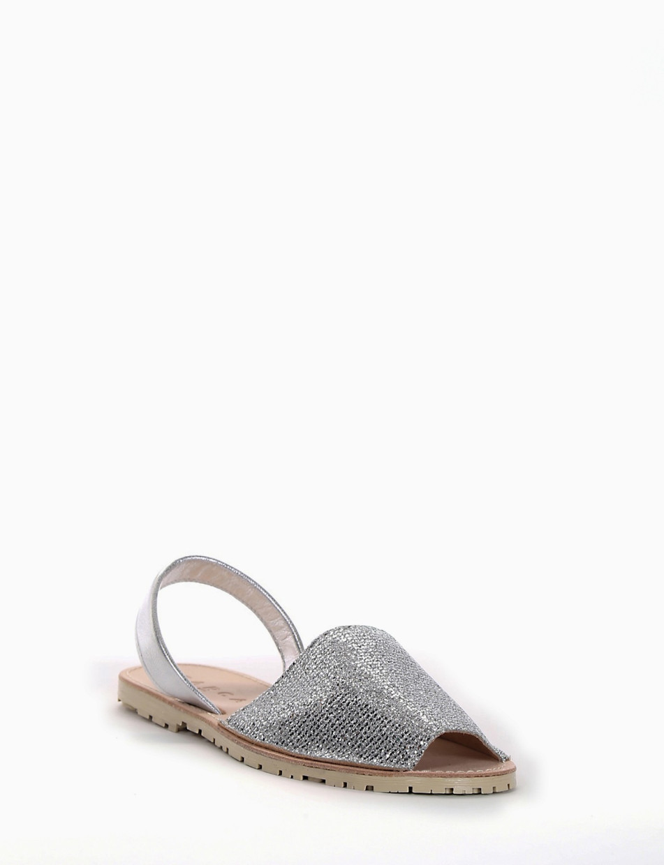 Espadrillas silver lamé