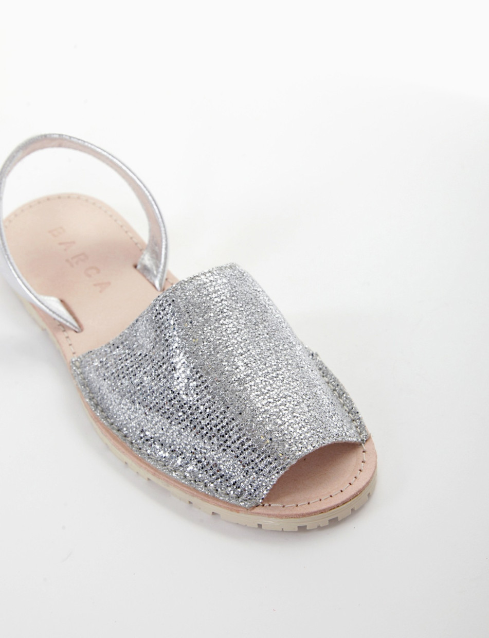 Espadrillas silver lamé