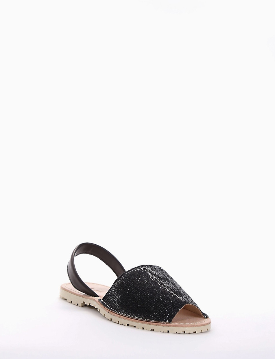 Espadrillas black lamé