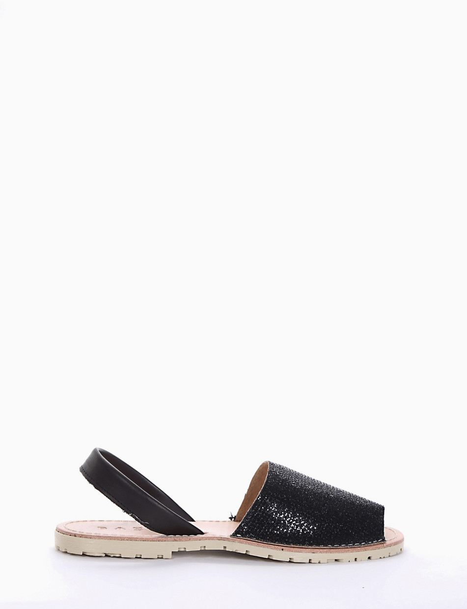 Espadrillas black lamé