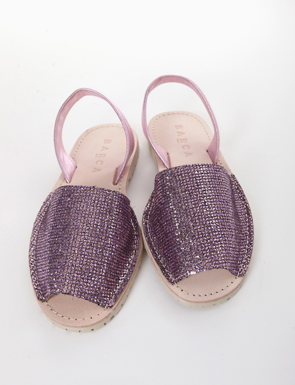 Espadrillas pink laminated