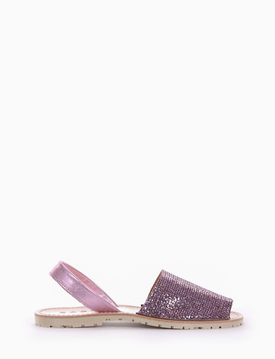 Espadrillas pink laminated