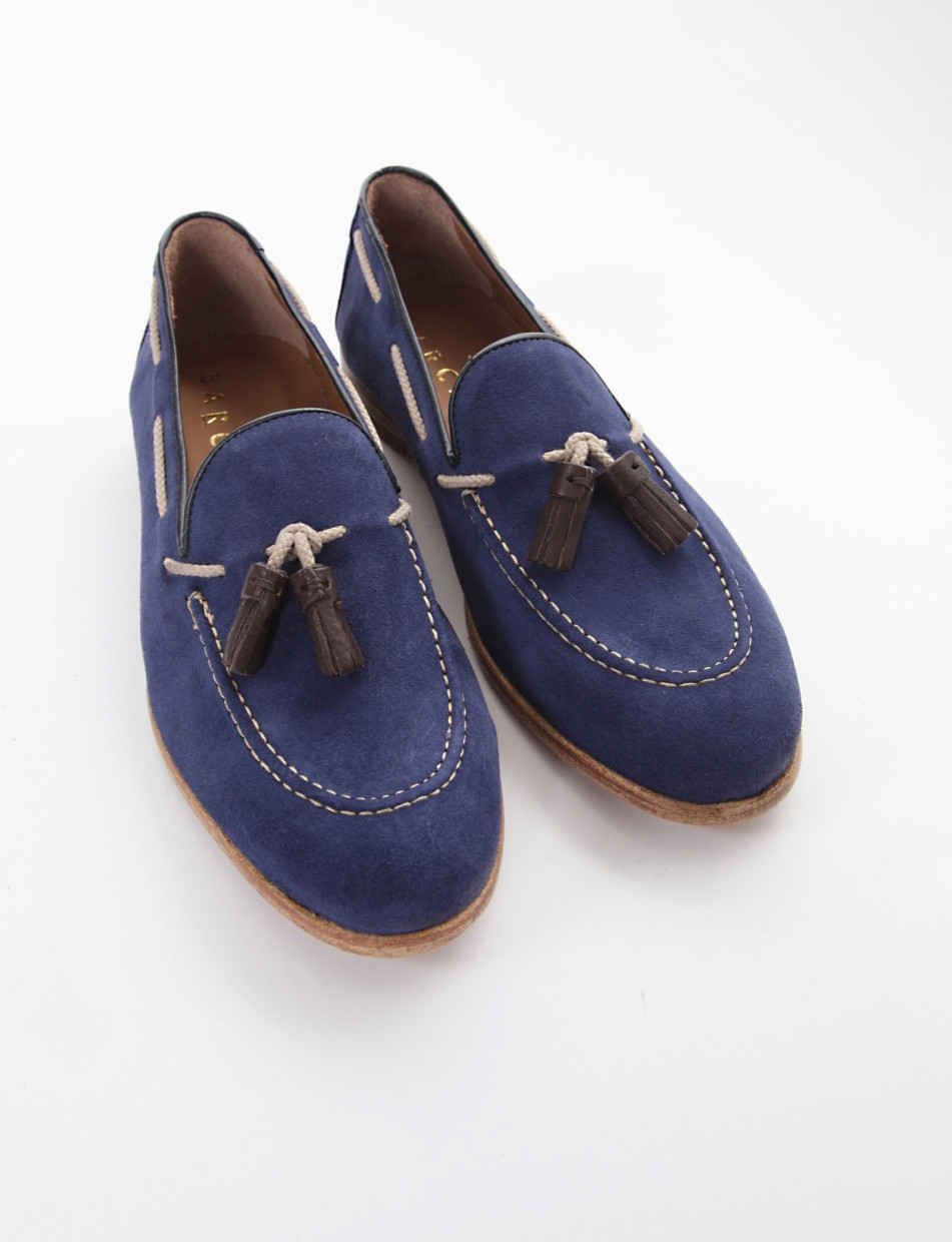 Loafers heel 2 cm blu chamois