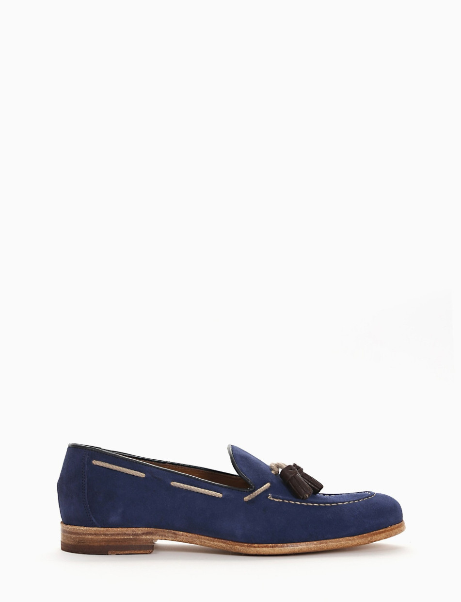 mocassino tacco 2 cm blu