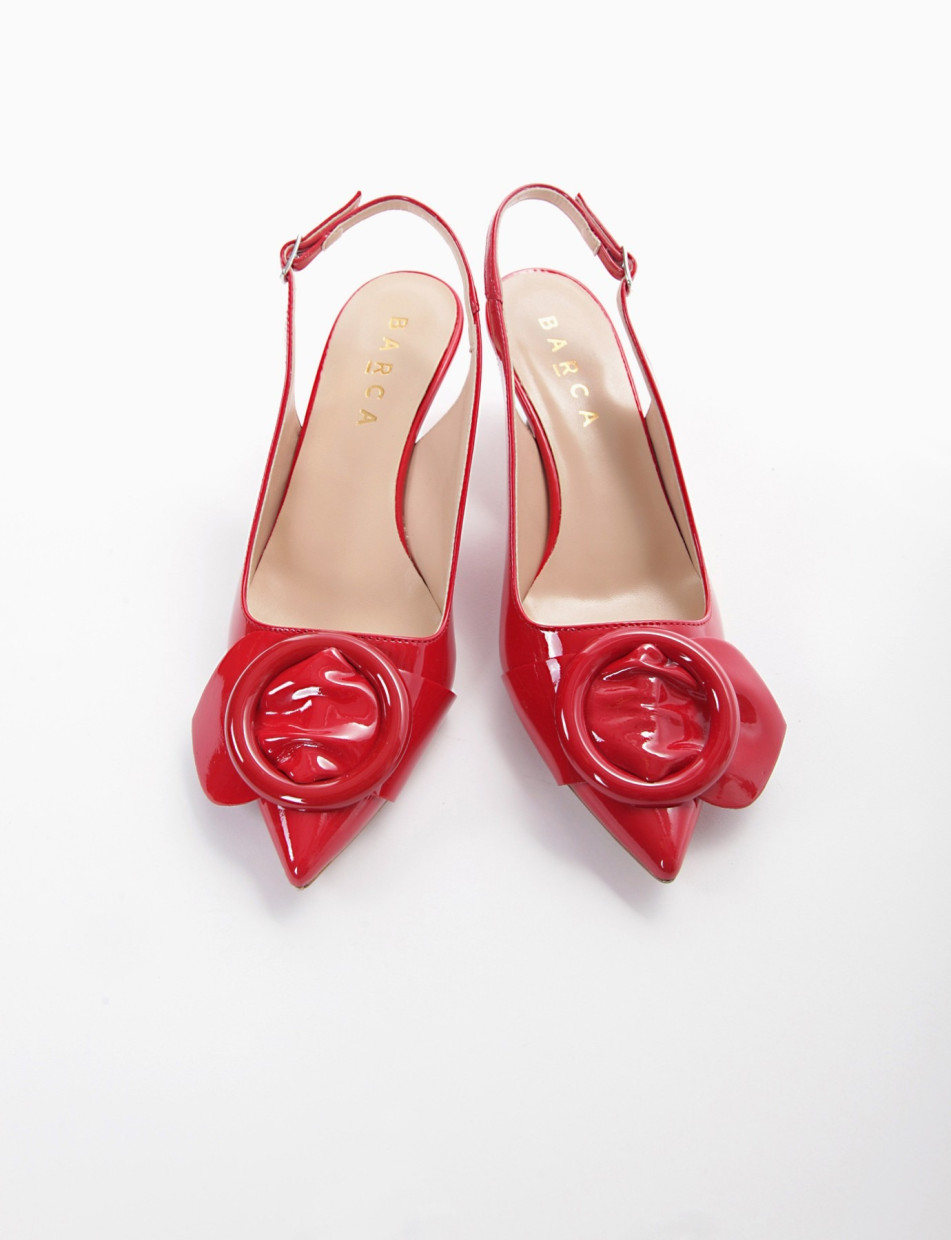 Slingback decolte tacco 5 cm rosso vernice Barca Stores